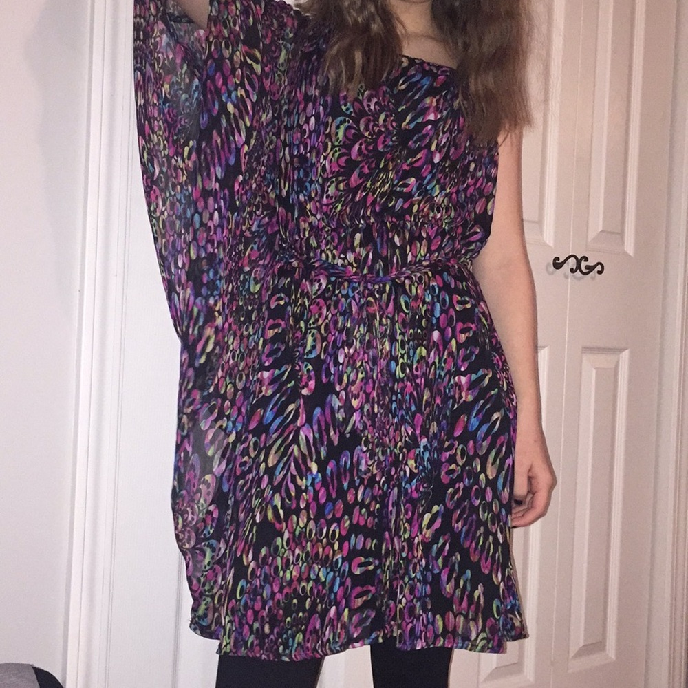 One Shoulder Dress with Wing